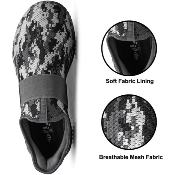 Mens Camo Grey Running Shoes Breathable Lightweight Comfortable Non Slip Sneaker - Picture 4 of 6